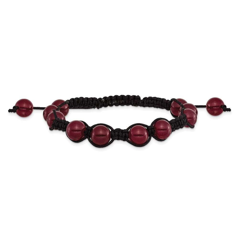 Mode 8mm Rot Aventurine Perlen und Schwarz Kordel Armband