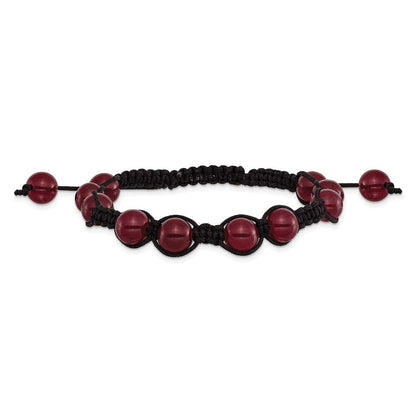 Mode 8mm Rot Aventurine Perlen und Schwarz Kordel Armband
