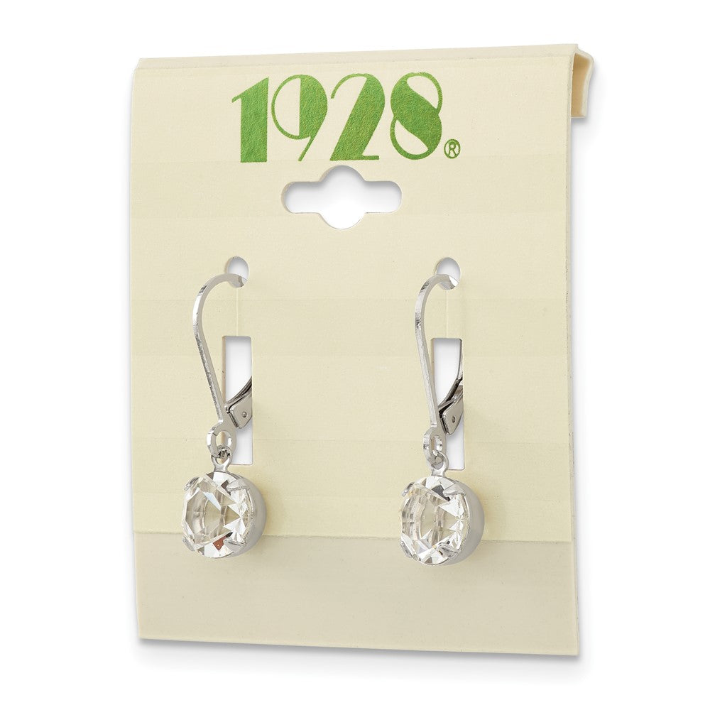 Mode 1928 Schmuck Silberfarben Klar Rund Schliff Crystals From Swarovski Hängend Ohrhänger mit Brisur