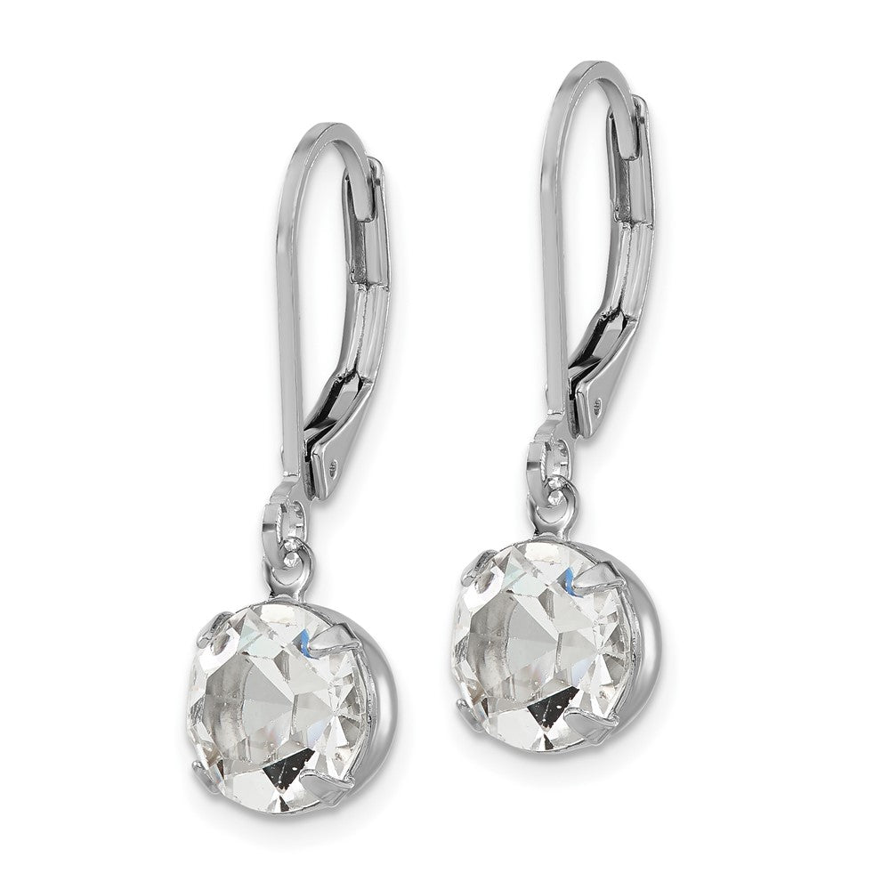 Mode 1928 Schmuck Silberfarben Klar Rund Schliff Crystals From Swarovski Hängend Ohrhänger mit Brisur