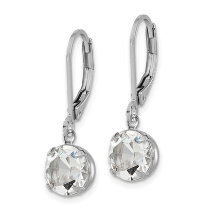 Mode 1928 Schmuck Silberfarben Klar Rund Schliff Crystals From Swarovski Hängend Ohrhänger mit Brisur