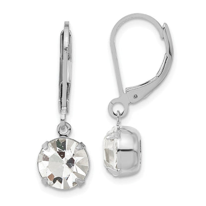 Mode 1928 Schmuck Silberfarben Klar Rund Schliff Crystals From Swarovski Hängend Ohrhänger mit Brisur