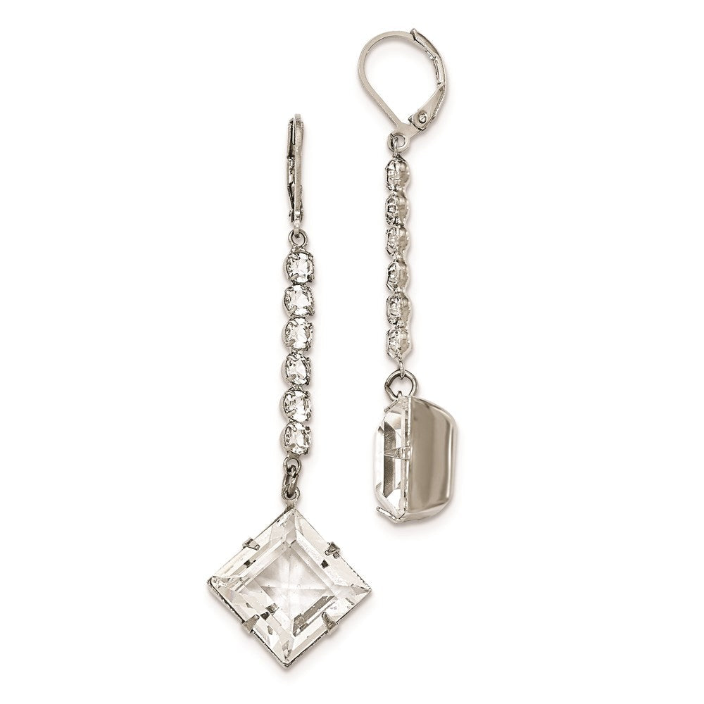 Mode 1928 Silberfarben Weiß Swarovski Elements Brisur Ohrhänger