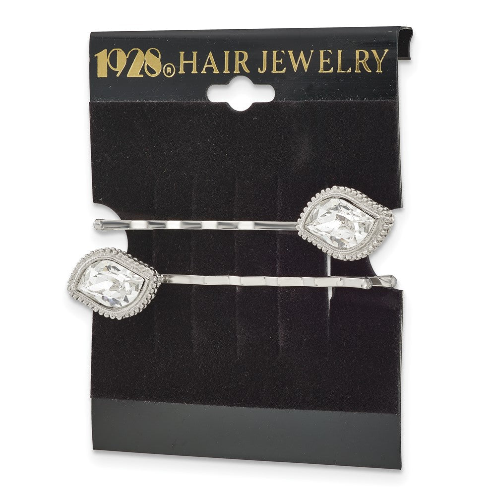 Mode 1928 Schmuck Set Of 2 Silberfarben Fantasie Klar Kristall Hairpins
