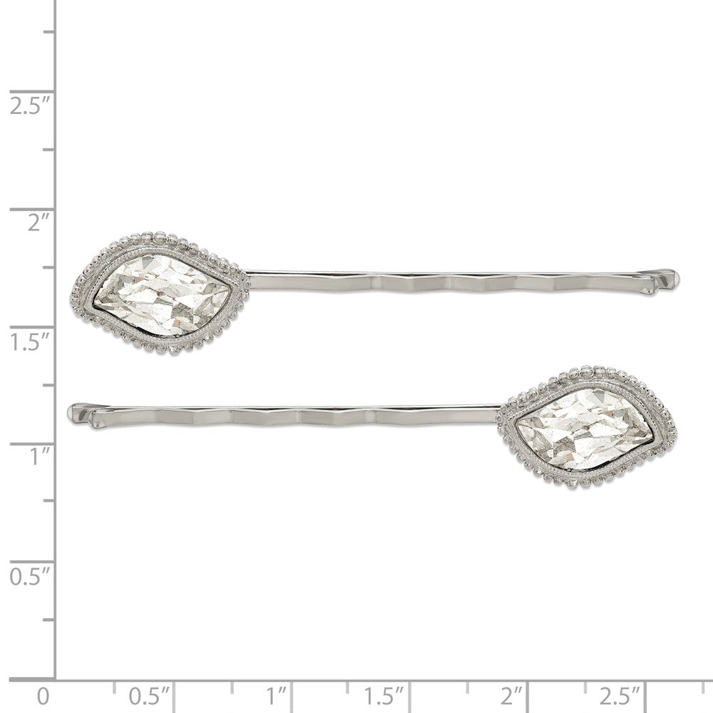 Mode 1928 Schmuck Set Of 2 Silberfarben Fantasie Klar Kristall Hairpins