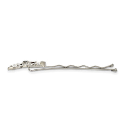Mode 1928 Schmuck Set Of 2 Silberfarben Filigran Klar Kristall Hairpins