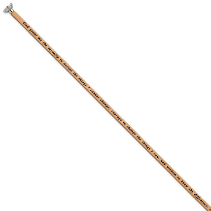 Edelstahl Amen Serenity Gebet Tan Leder Wickel mit Magnetic Verschluss 21 Zoll Armband