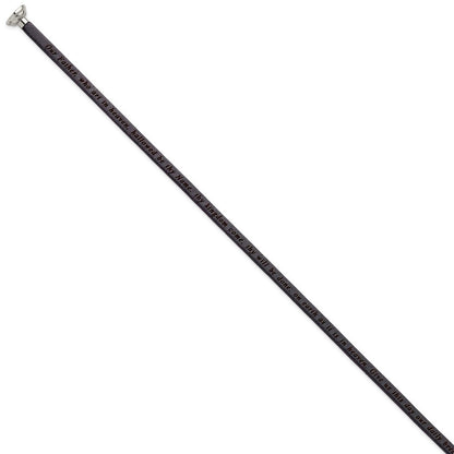 Edelstahl Amen Lord Gebet Schwarz Leder Wickel mit Magnetic Verschluss 22.25 Zoll Armband