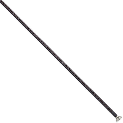 Edelstahl Amen Lord Gebet Schwarz Leder Wickel mit Magnetic Verschluss 22.25 Zoll Armband
