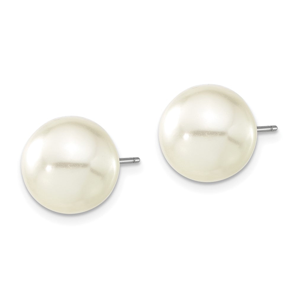 Mode 1928 Schmuck Goldfarben 12mm Ivory Imitat Perle Stecker Ohrstecker
