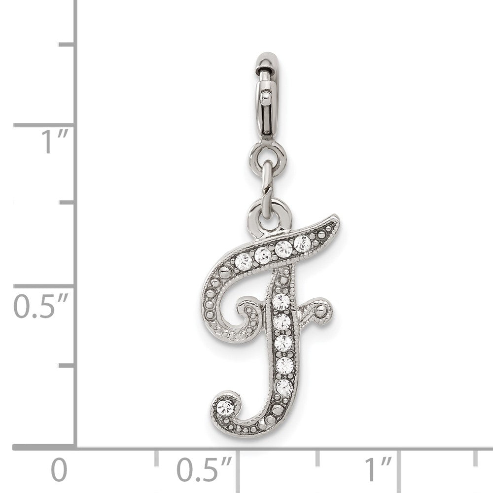 Mode 1928 Silberfarben Kristall Initiale F Federring Charm