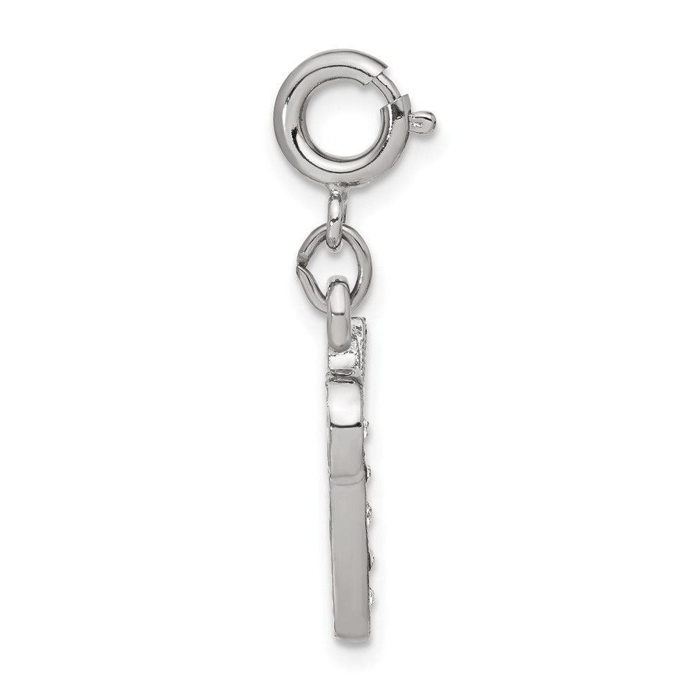 Mode 1928 Silberfarben Kristall Initiale V Federring Charm