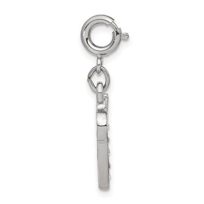 Mode 1928 Silberfarben Kristall Initiale V Federring Charm