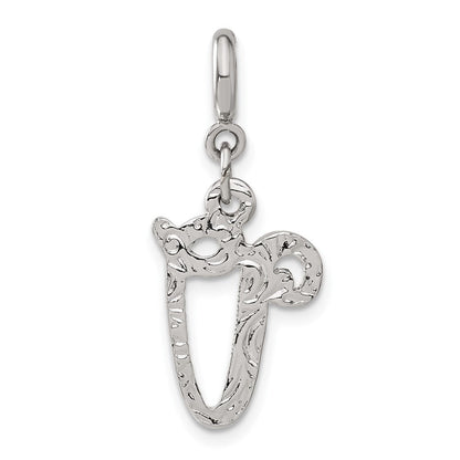 Mode 1928 Silberfarben Kristall Initiale V Federring Charm