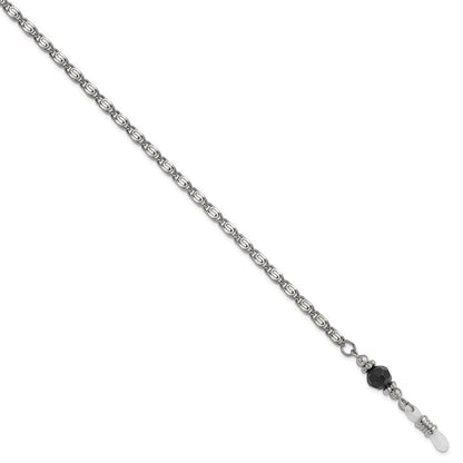 Non Metal 1928 Schmuck Silberfarben Schwarz Kristall Facettiert Perle Eyewear Halter 30 Zoll Kette