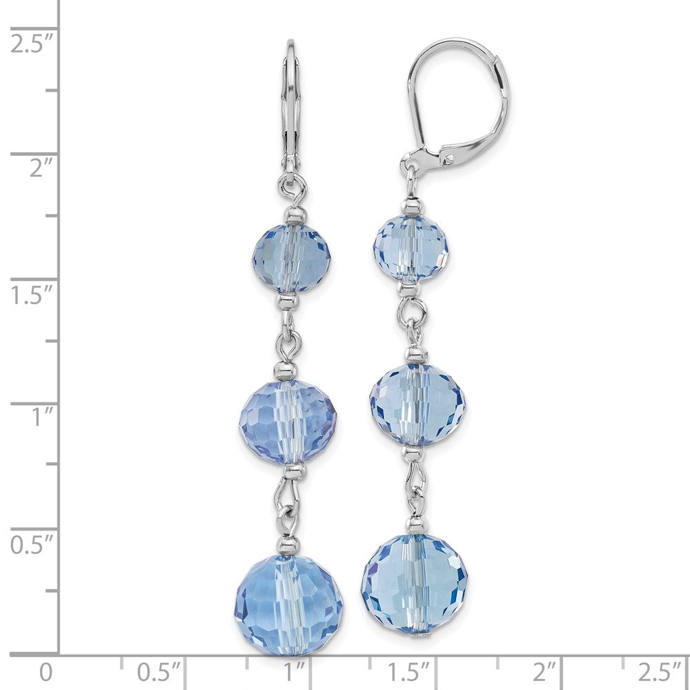 Mode 1928 Schmuck Silberfarben Abgestuft Licht Blau Glas Facettiert Perlen Hängend Ohrhänger mit Brisur