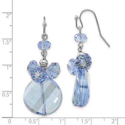 Mode 1928 Schmuck Silberfarben Licht Blau Facettiert Glas Perle Cluster Ohrhänger