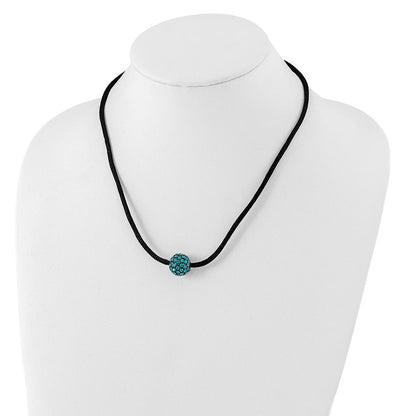 Mode 1928 Schmuck Schwarz-beschichtet Teal Glas Steine Fireball Verstellbar 16 Zoll Satiniert Kordel Halskette mit 3 Verlängerung