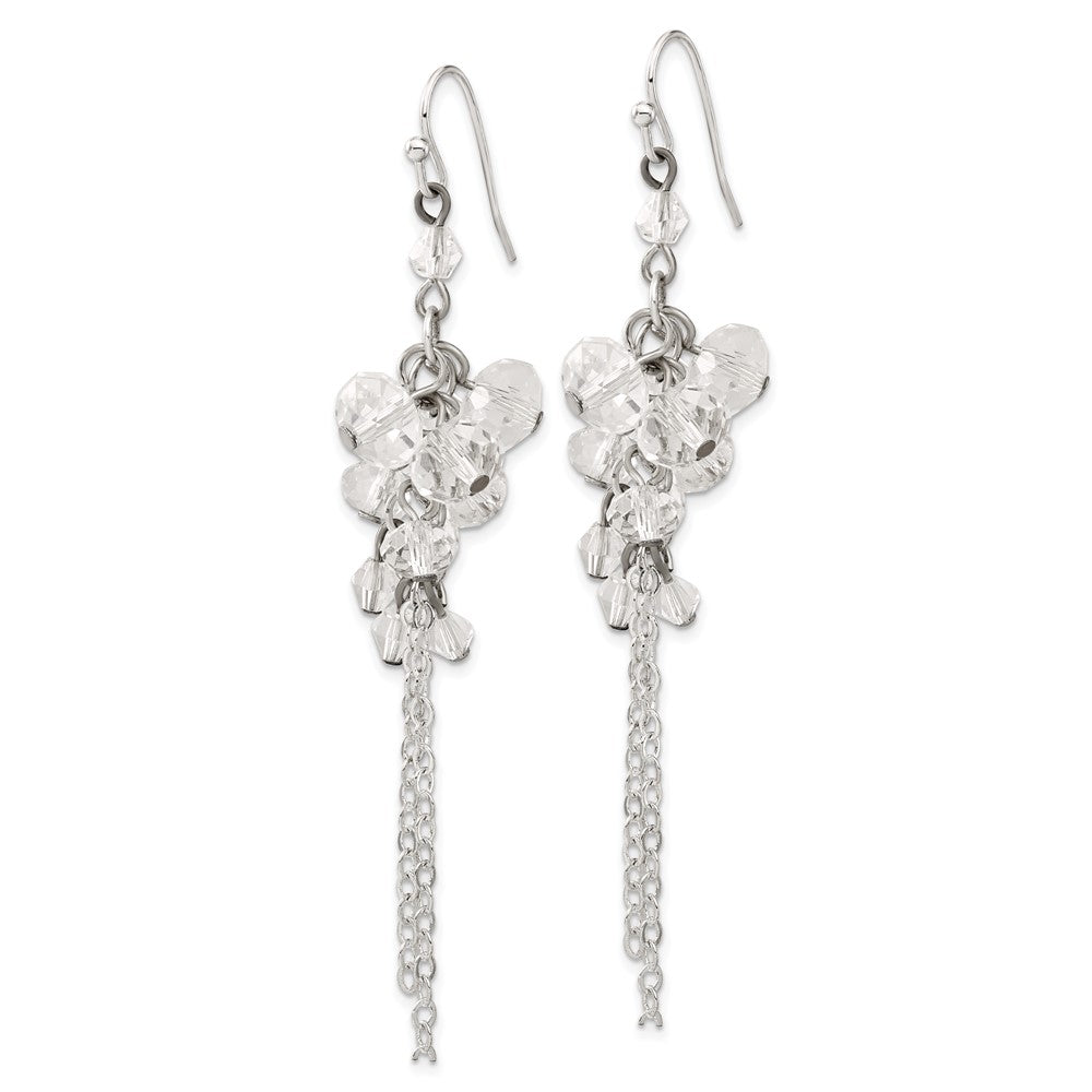 Mode 1928 Schmuck Silberfarben Klar Kristall Perle Cluster Ohrhänger