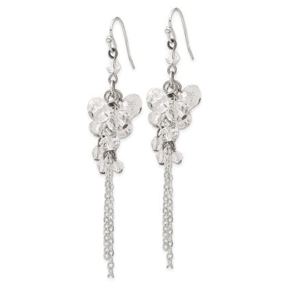 Mode 1928 Schmuck Silberfarben Klar Kristall Perle Cluster Ohrhänger