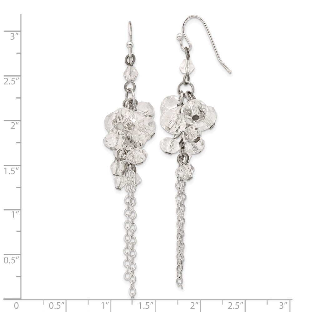 Mode 1928 Schmuck Silberfarben Klar Kristall Perle Cluster Ohrhänger