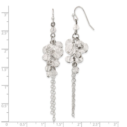 Mode 1928 Schmuck Silberfarben Klar Kristall Perle Cluster Ohrhänger