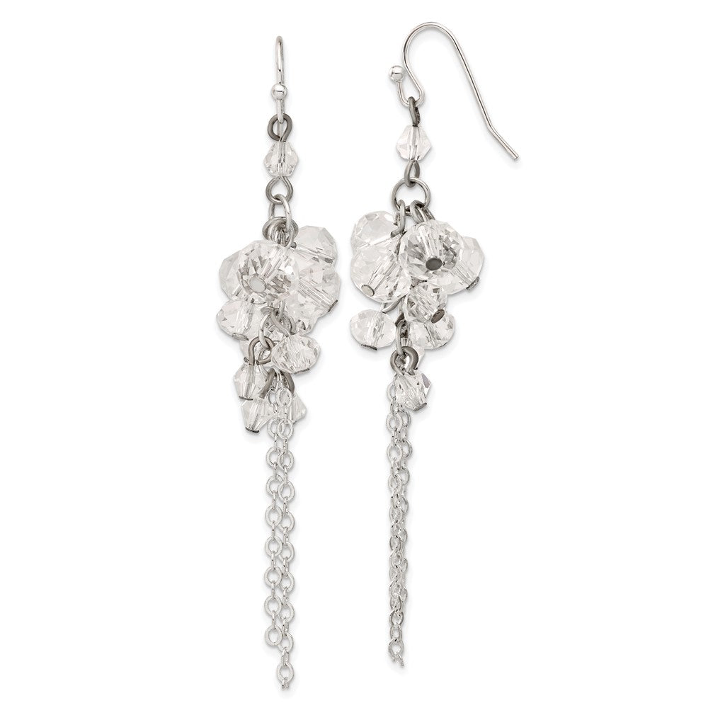 Mode 1928 Schmuck Silberfarben Klar Kristall Perle Cluster Ohrhänger