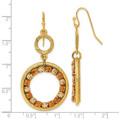 Mode 1928 Goldfarben Licht & Dunkel Colorado Champagne Kristall Ohrhänger