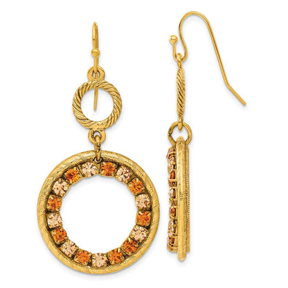 Mode 1928 Goldfarben Licht & Dunkel Colorado Champagne Kristall Ohrhänger