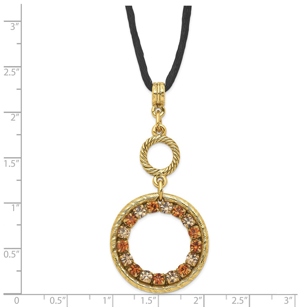 Mode 1928 Goldfarben Colorado Champagne Kristall mit 3 in Verlängerung Halskette