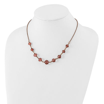 Mode 1928 Schmuck Roséfarben Lila Glas Facettiert Abgestuft Perle 16 Zoll Halskette mit 3 Verlängerung