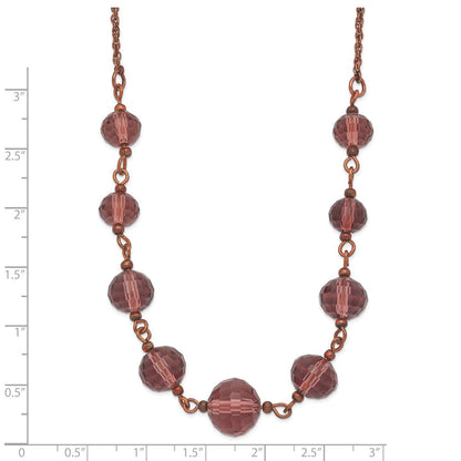 Mode 1928 Schmuck Roséfarben Lila Glas Facettiert Abgestuft Perle 16 Zoll Halskette mit 3 Verlängerung