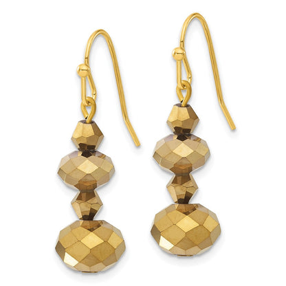 Mode 1928 Schmuck Messingfarben Licht Colorado Facettiert Glas Perlen Ohrhänger