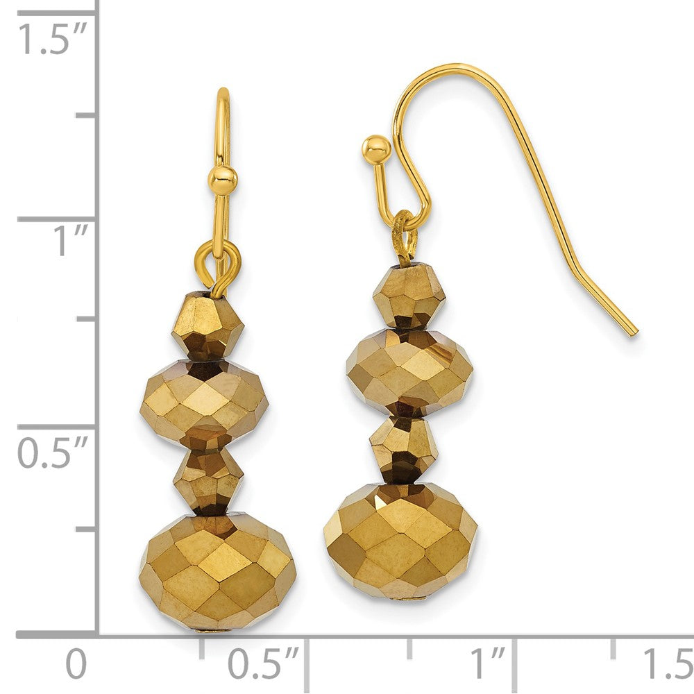 Mode 1928 Schmuck Messingfarben Licht Colorado Facettiert Glas Perlen Ohrhänger