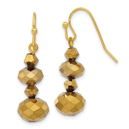 Mode 1928 Schmuck Messingfarben Licht Colorado Facettiert Glas Perlen Ohrhänger