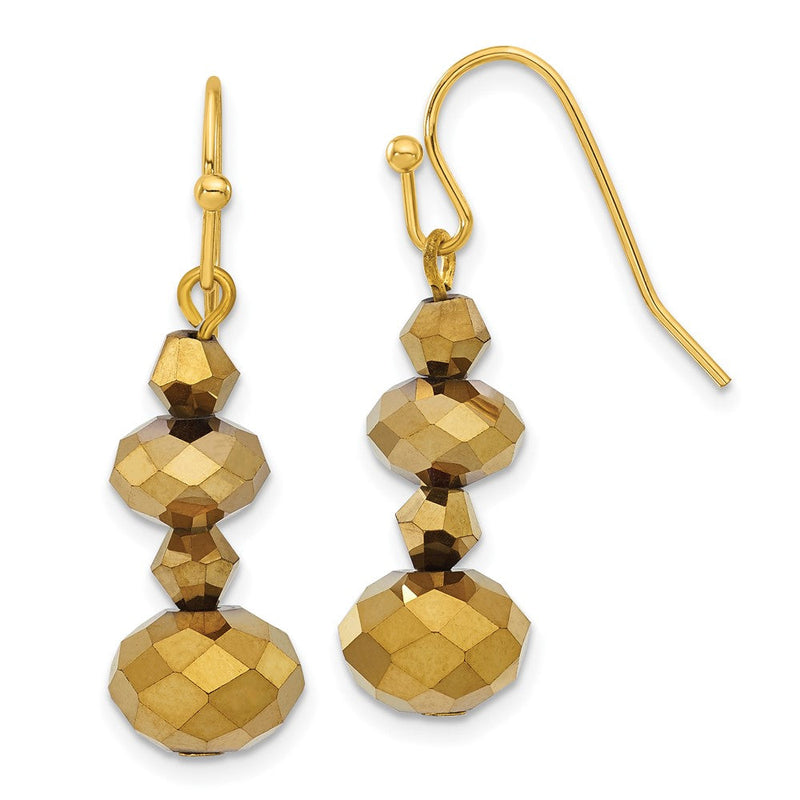 Mode 1928 Schmuck Messingfarben Licht Colorado Facettiert Glas Perlen Ohrhänger