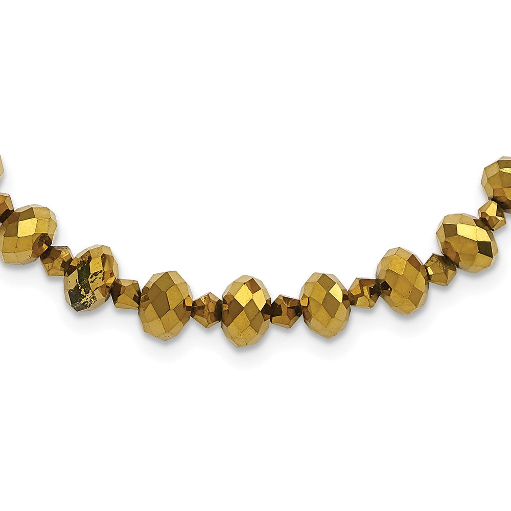 Mode 1928 Schmuck Messingfarben Licht Colorado Facettiert Glas Perlen Verstellbar 16 Zoll Halskette mit 2 Verlängerung