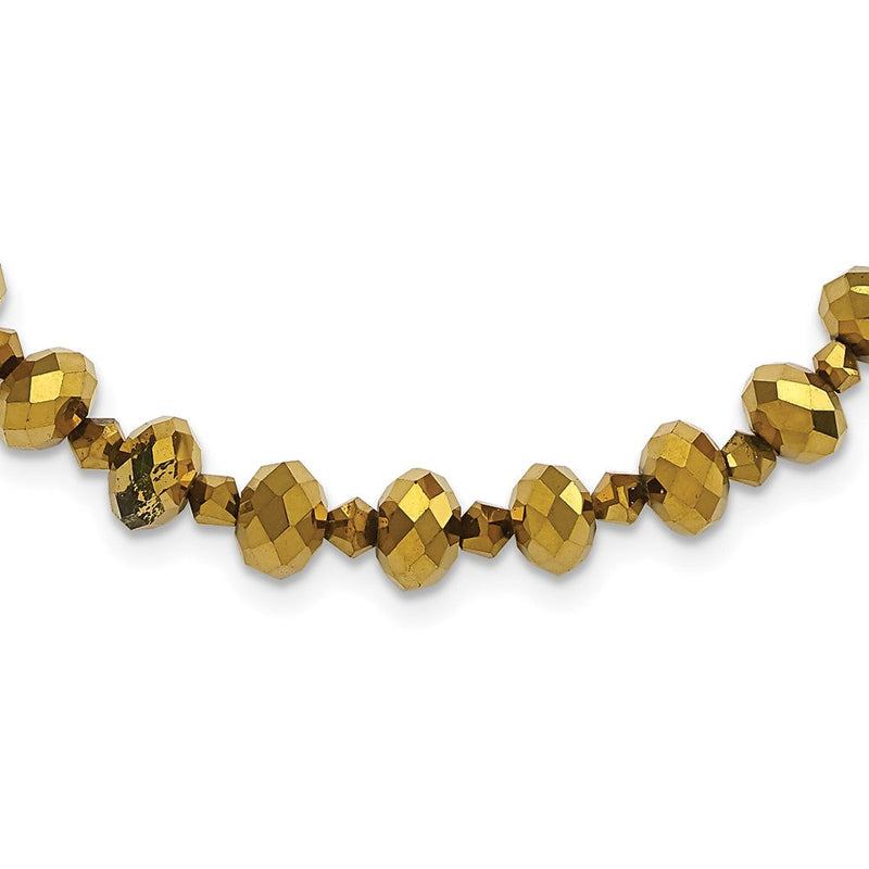 Mode 1928 Schmuck Messingfarben Licht Colorado Facettiert Glas Perlen Verstellbar 16 Zoll Halskette mit 2 Verlängerung