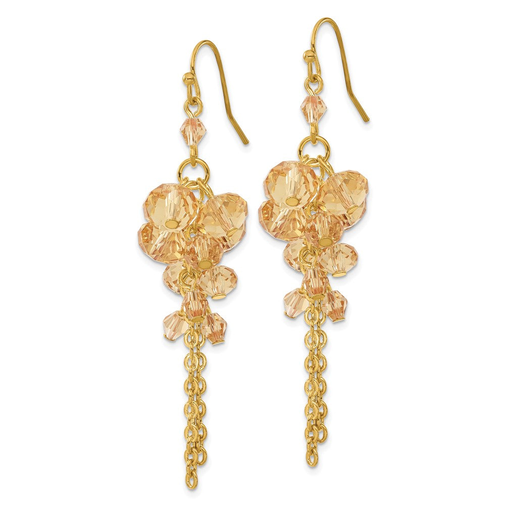 Mode 1928 Schmuck Goldfarben Licht Colorado Facettiert Glas Perlen Cluster Ohrhänger