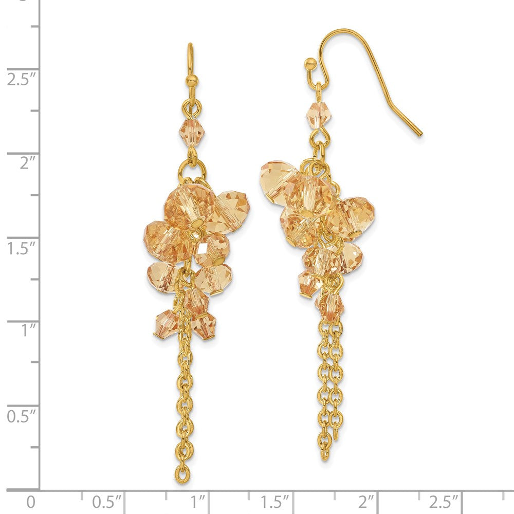 Mode 1928 Schmuck Goldfarben Licht Colorado Facettiert Glas Perlen Cluster Ohrhänger