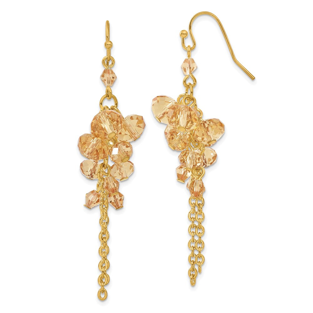 Mode 1928 Schmuck Goldfarben Licht Colorado Facettiert Glas Perlen Cluster Ohrhänger