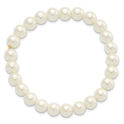 7 Zoll 1928 Schmuck 8mm Ivory Imitat Perle Dehnbar Armband