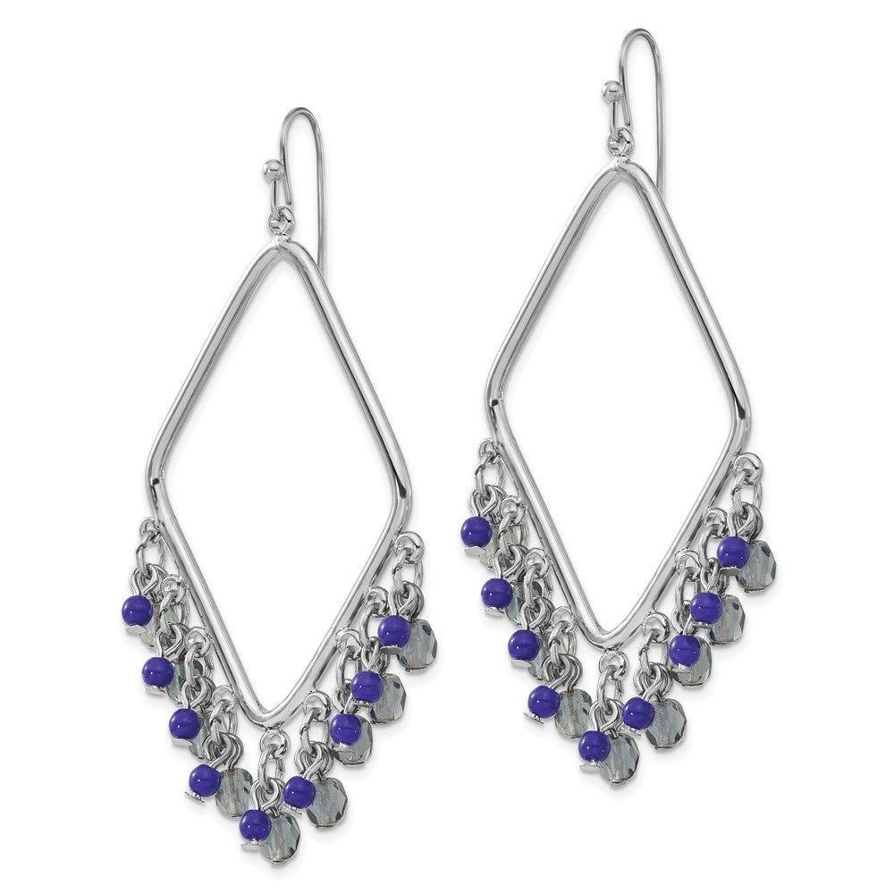 Mode 1928 Schmuck Silberfarben Licht und Dunkel Blau Facettiert Kristall Gekugelt Diamant Geformt Ohrhänger