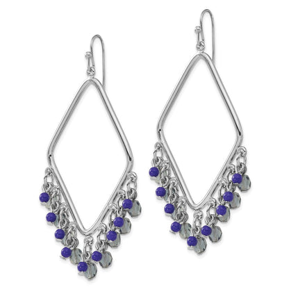 Mode 1928 Schmuck Silberfarben Licht und Dunkel Blau Facettiert Kristall Gekugelt Diamant Geformt Ohrhänger
