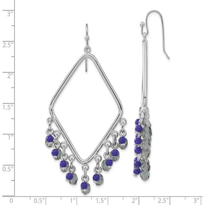 Mode 1928 Schmuck Silberfarben Licht und Dunkel Blau Facettiert Kristall Gekugelt Diamant Geformt Ohrhänger
