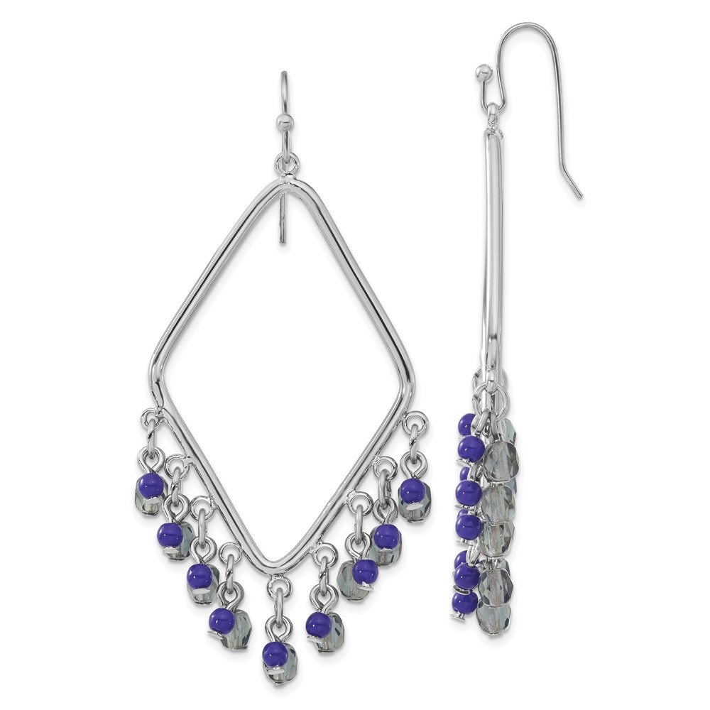 Mode 1928 Schmuck Silberfarben Licht und Dunkel Blau Facettiert Kristall Gekugelt Diamant Geformt Ohrhänger