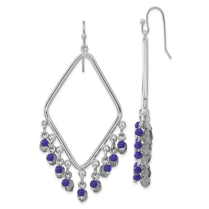Mode 1928 Schmuck Silberfarben Licht und Dunkel Blau Facettiert Kristall Gekugelt Diamant Geformt Ohrhänger