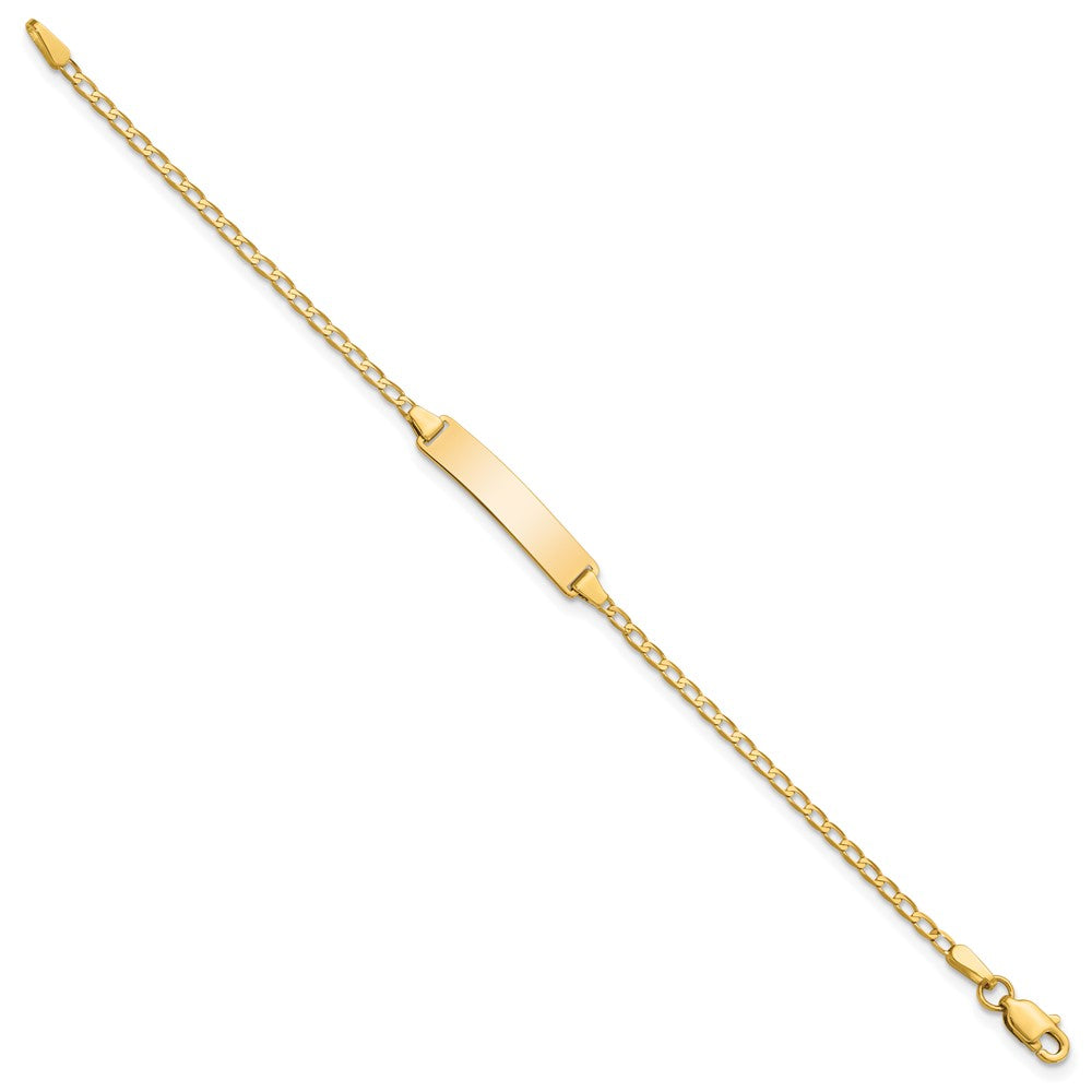 14K Flach Panzer Glieder Id Armband