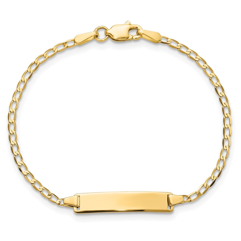 14K Flach Panzer Glieder Id Armband