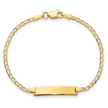 14K Flach Panzer Glieder Id Armband
